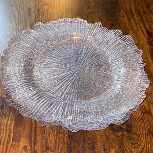 Hobby Lobby Clear Acrylic 12 1/2” Scalloped Charger Plates  Set of Four